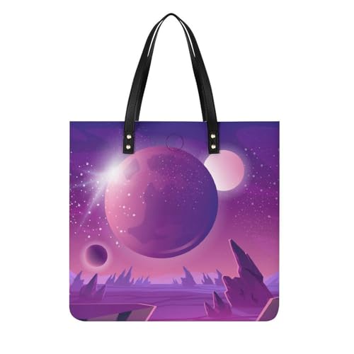 Sac shopping violet ciel pour femmes : grand tote bag en toile de voyage 39x39cm