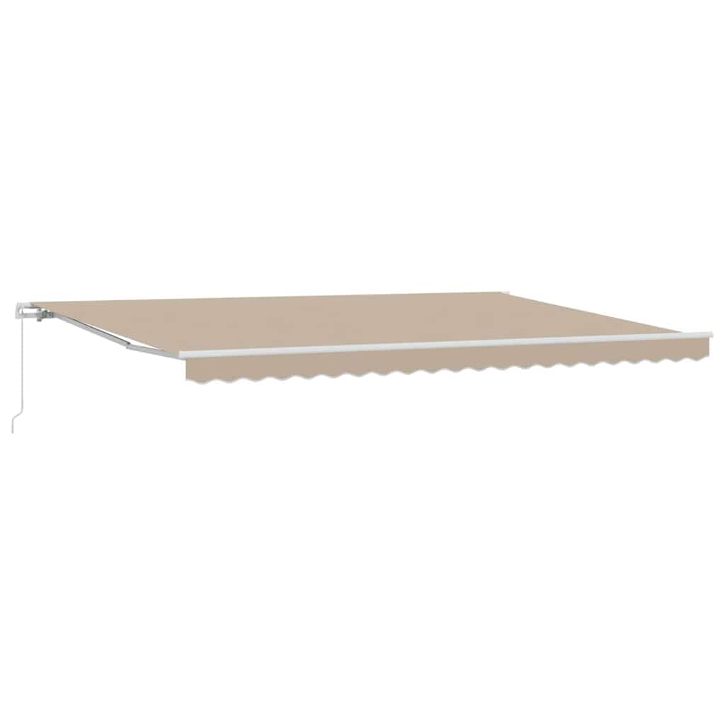 Auvent manuel rétractable de 5x3m avec toit polyester haute protection contre le soleil