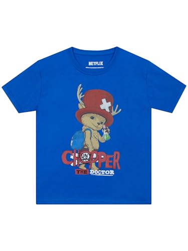 One Piece T-Shirt Tony Tony Chopper Jungen-T-Shirt Weiter Geschnittene Chopper Jungenkleidung Für Den Sommer Blau 104