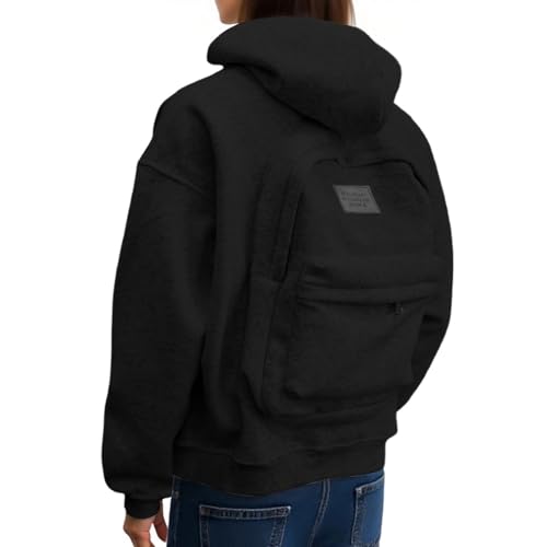 Creative Hoodie with Backpack - Travel Hoodie for Women Men,Comfort Zip Up Backpack Swearshirt Lightweight Cardigan