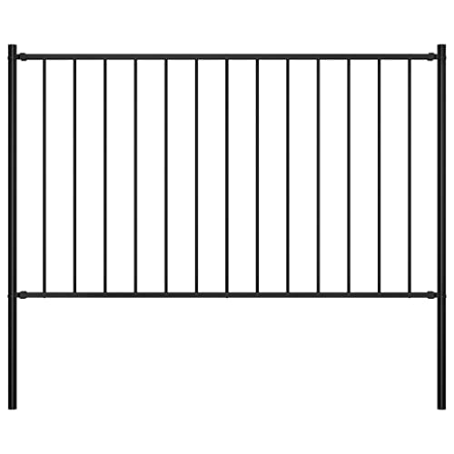Qnhdfrt Élément de clôture - 181 x 150 cm - Clôture de jardin noire pour chiens et poules - En acier revêtu par pulvérisation - Facile à monter - Pour jardin, cour et pâturage