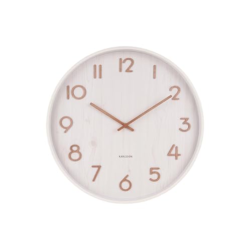 White Wooden Minimalist Round Wall Clock product