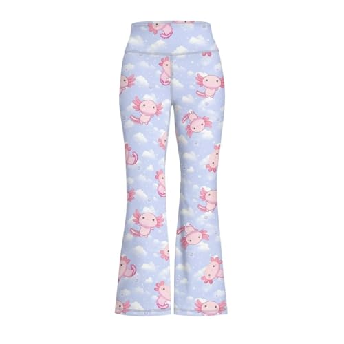 Image of Girls Leggings Floral Print High-Waisted Flared Pants 5-14 Years