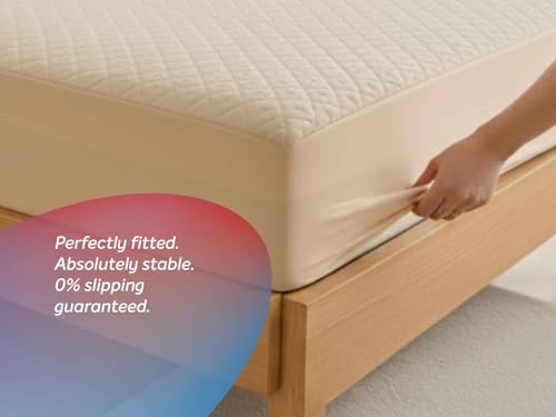 Image of Sleepwell Luxe Shield Mattress Protector | Ultrasonic Micro Peach Fabric |100% Waterproof Protection | Ultra Soft | Laser Stitch Quilting | Breathable & Moisture Wicking | Hypoallergenic | 72 x 72