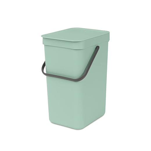 Brabantia Sort & Go Prullenbak, Afvalemmer, Jade Green , 12 Liter
