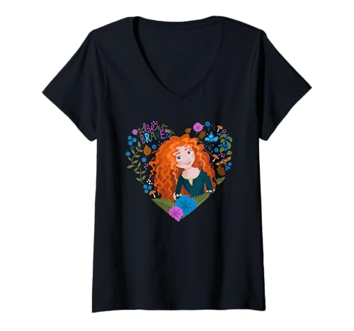 T-shirt col V Rebelle Disney Princesse Merida en coton pour femme
