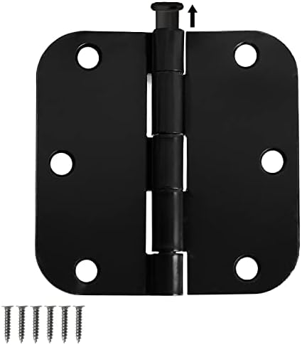 Ilyapa 18 Pack Matte Black Interior Door Hinges, 3.5 x 3.5 Inch Interior Door Hinges, Matte Black Interior Hinges, Black Hinges for Doors, Closets, Bathrooms - 3 1/2 with 5/8 Inch Radius Corners