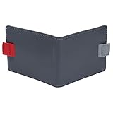 RASTKY Cartera Plegable de Cuero Gris Claro de Moda con Clamp/Holder para Dólares y Tarjetero para Hombres, Delgada y Elegante para Viajes Situaciones de Oficina