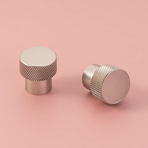 Askano Knurled Kitchen Cabinet Knobs, Pack Of 10, Brushed Nickel Ak1301 | Round Pull Handle, Solid Hardware For Drawer, Dresser, Bathroom, Vanity, Furniture Door, Cupboard, Bedroom, Diameter: 1 Inch #TOP6