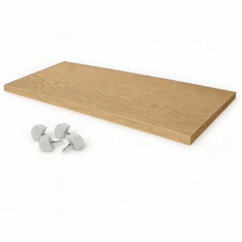 ideas CNC Estante de Laminado a Medida de 19mm de Grosor para armarios de Cocina, Dormitorio u Oficina. Soportes de instalacion incluidos. Elige Largo hasta 50cm o100cm (Roble)