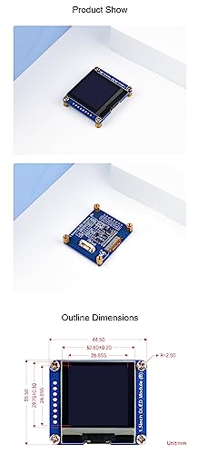 Image of 1.5 Inch OLED Display Module for Raspberry Pi Arduino STM32 SPI / I2C Communication 128x128 Black /White Display Color Embedded SH1107