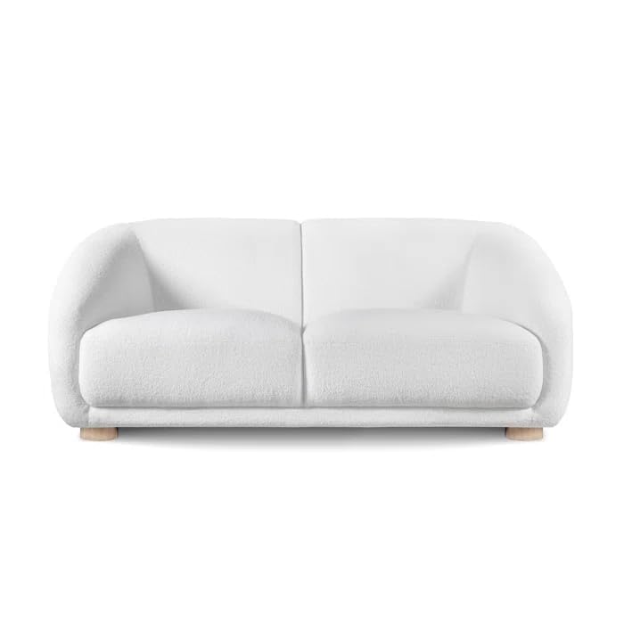 Image of Kaniel Premium Boucle Fabric 2 Seater Sofa for Living Room and Offices (White, 2 Seater)