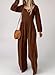 Dokotoo Womens Plus Size Brown Jumpsuits for Women Overalls Loose Casual Wide Leg One Piece Long Sleeve Solid Jumpsuit Long Pant Rompers with Pockets 2026 Fashion XX-Large