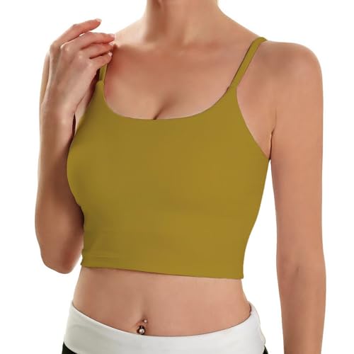 Image of ECOPARTY Wirefree Padded Yoga Sports Bra for Women - Moisture Wicking Quick Dry Workout Crop Tank Camisole