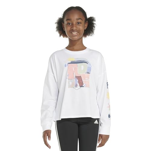 Image of adidas Girls Long Sleeve Waist Crew Tee T-Shirt