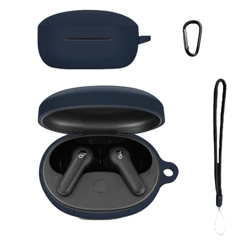 For Anker Soundcore Life P2 Miniケース カバー【vaele】装着充電可能 全面保護 落下防止 キズ防止 耐衝撃 防塵 軽量 収納 カラビナ付き Anker Soundcore Life P2 Miniケース対応(ブルー)