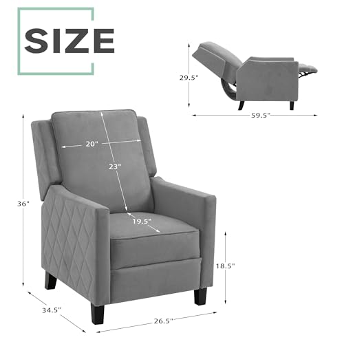 Sillón con reposapiés ajustable y tapizado gris miniatura 2