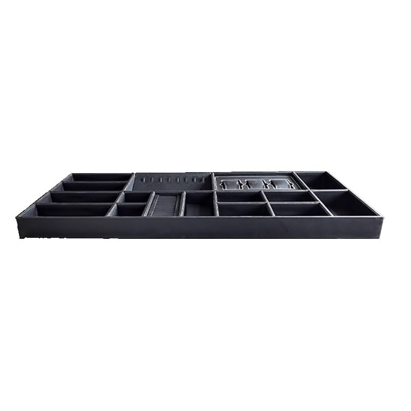 Organizer na biżuterię z przegródkami do szuflad szare wkładki do przechowywania biżuterii na naszyjniki, pierścionki i bransoletki - 70 x 36,2 x 5,5 cm gablota