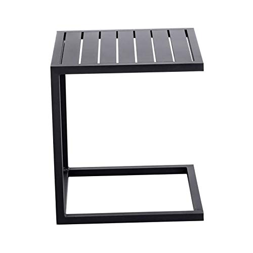 Preisvergleich Produktbild LOUNGITUDE Desserte de jardin en aluminium - Noir