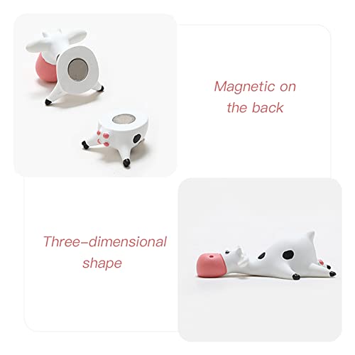 Set de 3 imanes decorativos de resina con forma de vaca miniatura 6