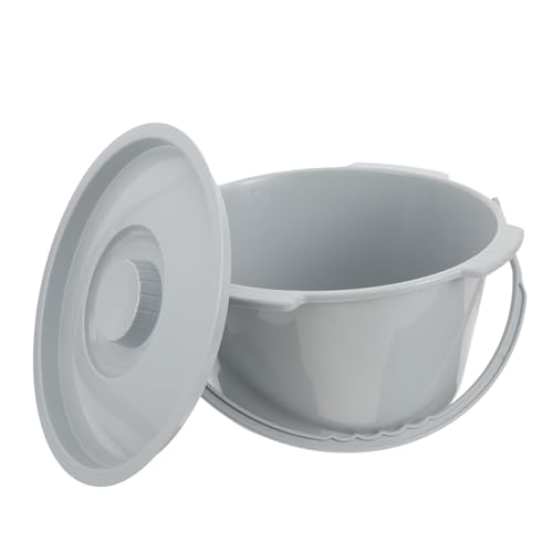 MOLUCKFU Senior Portable Night Urinal Adult Bedside Potty Chair Handle Plastic Commode Pot for Elderly