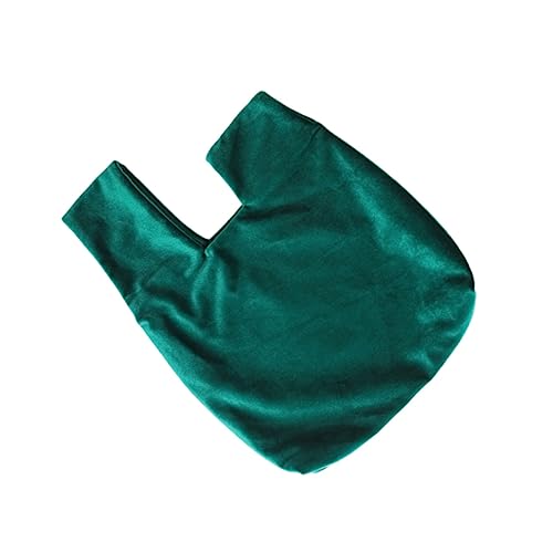 Healeved Japanese Style Retro Flannel Knot Handbag Solid Color Wrist Storage Pouch for Cosmetics Snacks and Coins Dark Green for Work Travel and Daily Use