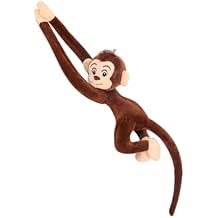 MonkeyPlush Stuffed Animal,Hanging Stuffed Animal MonkeyLong arm Monkey Doll Plush Toy Curtain Monkey, 27.5 Inches Brown