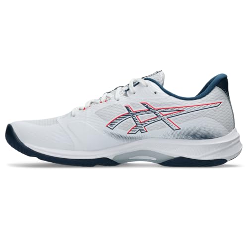 ASICS ASICS Men's Netburner Ballistic FlyteFoam 4 Volleyball Shoes, 7, White/MAKO Blue