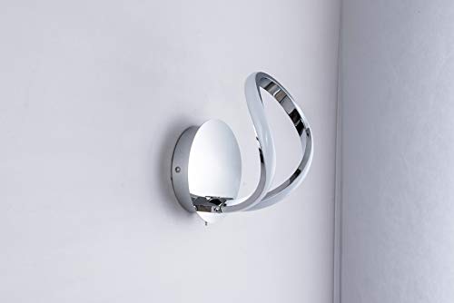 HARPER-LIVING-Halo-Modern-LED-Wall-Light-with-Toggle-Switch-Polished-Chrome-Finish-12-Watts-680-Lumens-Natural-White-Ideal-for-Bedroom-Living-Room-Hallway-Hotel-B-and-B