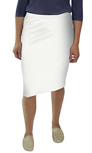Kosher Casual Tube Skirt Knee Length Mid-Weight Viscose Spandex No Slit for Women