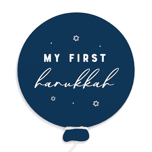 The Cotton & Canvas Co. My First Hanukkah Balloon Acrylic Milestone Card, Baby's First Year, Baby's First Holiday, Baby Shower, Newborn, Photoshoot Prop