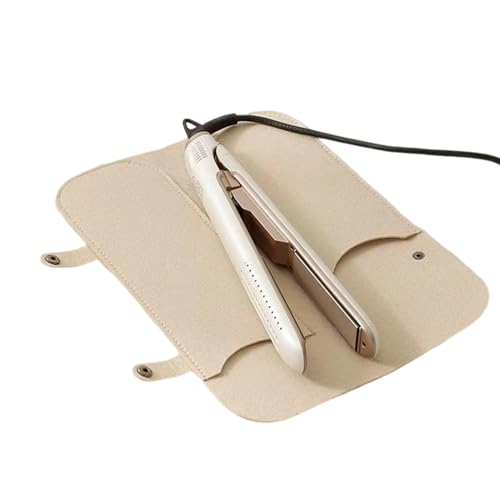 Estuche de viaje para rizador – Almacenamiento de rizador – Alfombrilla de aislamiento térmico de hierro plana, para accesorios, cortaúñas, peine, contador de cepillos, aparador