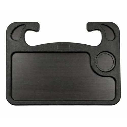 Image of Steering Wheel Tray for Car, Portable Food Tray & Laptop Mount Table for Driver, Hook-On Car Desk Fits Most Steering Wheels, Black, Medium, for Eating, Writing & Work While Parked