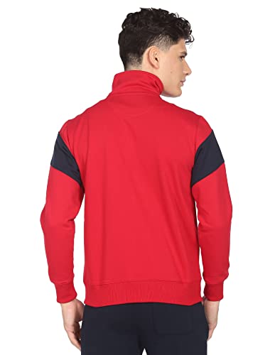 Image of U.S. POLO ASSN. Men Cotton High Neck Colour Block Standard Length Jacket