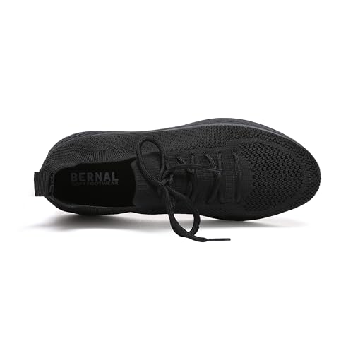 Image of Bernal Black Sneakers for Women Walking Shoes Non Slip Lightweight Casual Breathable Tennis Shoes Work Travel