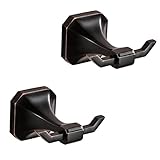 WOLIBEER Bronze Towel Hooks,Bathroom Coat Hook,Oil Rubbed Robe Hook Double Shower Clothes Hanger Wal