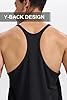Men's Stringer Tank Top Bodybuilding Workout Gym Vest Sleeveless Shirt Y-Back Dry Fit Training Muscule Cut T-Shirt Black 01 2XL #3