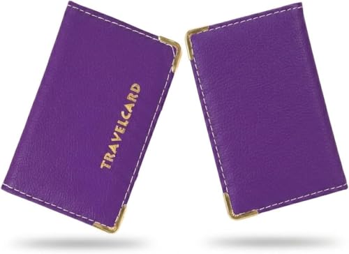 Image of ORCHIDS Unisex Travel Bus Pass Holder – Slim ID, Credit Card & Ticket Wallet Cover Case (Purple)
