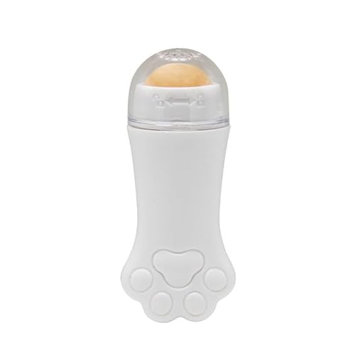 ZAYUI® Bola absorbente de aceite en forma de pata de gato, rodillo facial de cuarzo rosa natural, herramienta para el cuidado de la piel, adecuada para pieles apagadas y grasas, hidratante y