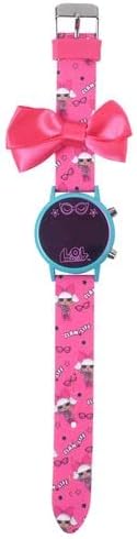 Accutime LOL Surprise! Kids Digital Watch - Mirroed Dial LED Watch with A Removable Bow, Kids, Girls Watch Silicon Strap in Pink (Model: LOL4492AZ)