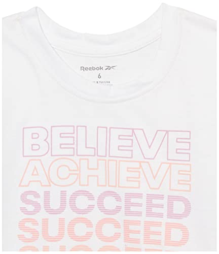 Reebok Girls' 3-Piece Activewear Clothing Set-Two Performance Tops + Leggings/Yoga Pants, Quarry, 7 #TOP3