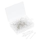 FOMIYES 100 Piezas de Alfileres de Cabeza Recta para Ramilletes, Pasadores de Boda Transparentes de Cristal, Herramientas de Costura Duraderas para Decoración y Fijación de Flores
