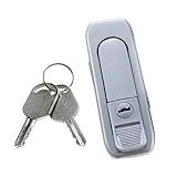 ZTIMEEBL Equipment Cinet Door Flat Handle Lock Panel Industrial Rotary 1Pcs(Matte with Lock)