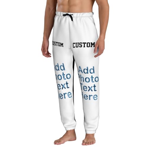 Personalized Face Photo Print Sweatpants for Men, Add Your Picture Design Joggers Pants Casual Pants, Athletic Pants2