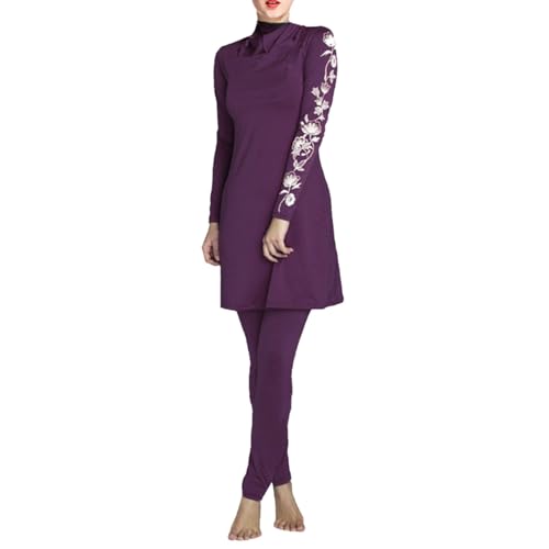 Haut à manches longues et pantalon de bain avec bonnet tenue plage femme