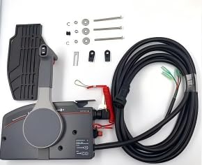 Boat Throttle Control 10-Pin Push Side Mount Outboard Remote Control Box for Yamaha 703-48205-22 Trim Tilt Switch & Lanyard