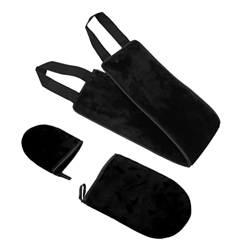 FOMIYES 3Pcs Flocado Luvas Oleadas Ternos Pretos Luvas De Loção Autobronzeador Aplicador Luva Esfoli