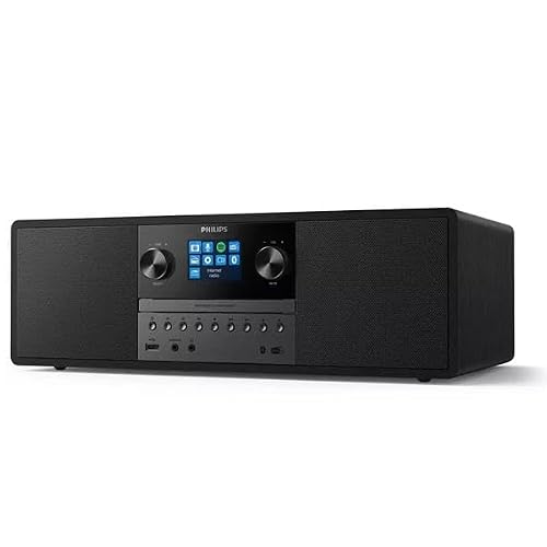Philips Mikro-Musiksystem TAM6805 50W All-in-One mit Internetradio, Bluetooth, Spotify Connect, USB, CD-Player, DAB+, FM, Bassreflex-Lautsprecher – Kompaktes Audiosystem für Zuhause, Büro oder Küche