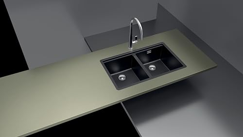 SCHOCK | Küchenspüle Galaxy N200 2 Becken mit funktionalem Rand für Zubehör, Material ®Cristadur, Bronze, 750 x 456 mm