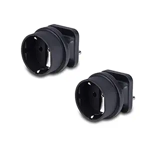 MX European (Schuko) to India Plug Adapter 15 Amp- Convert European Type E/F Input to India Type D Three Prong Output Connection, Black (MX-3519) Pack of 2